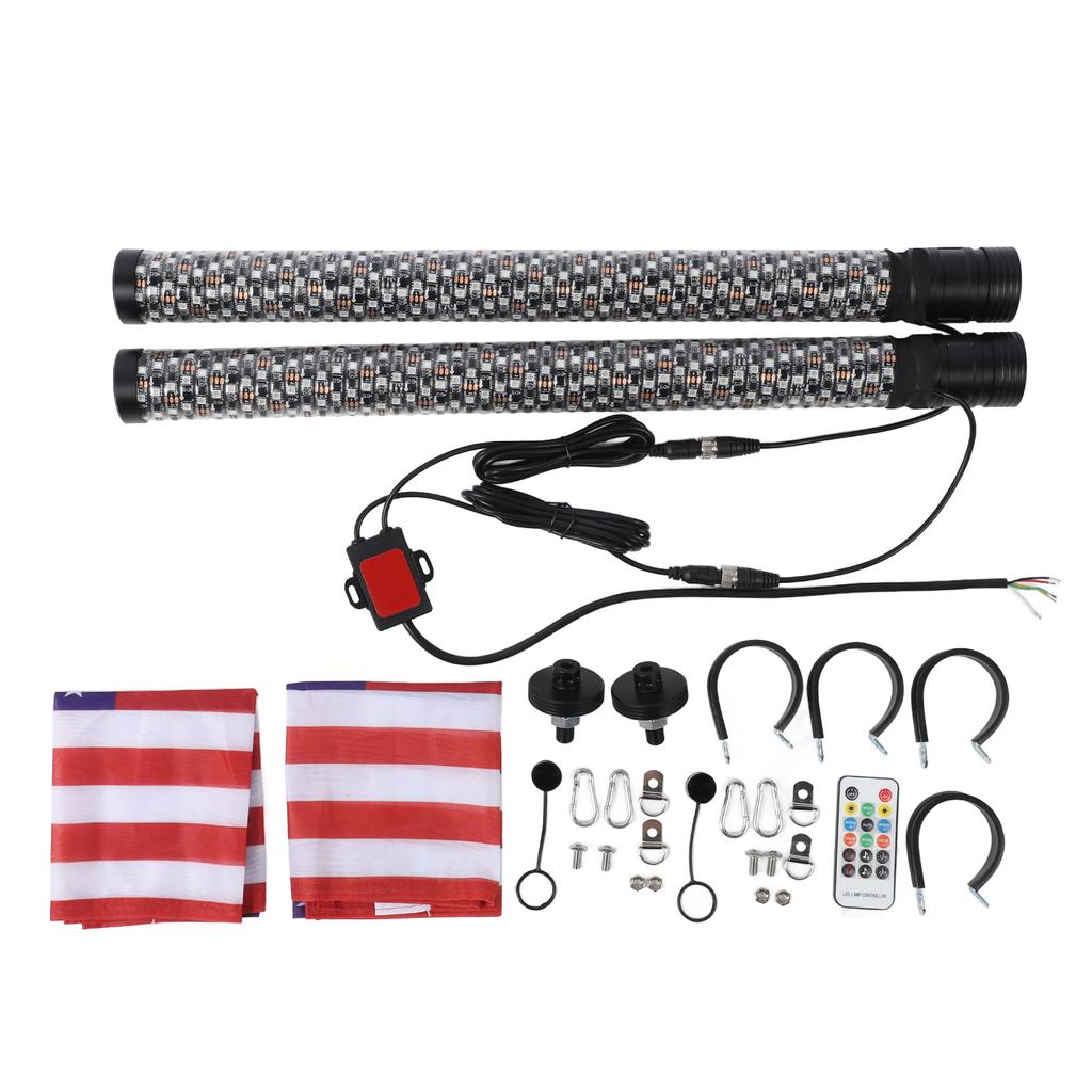RGB LED Whip Light Chasing Whip Lights 10 Speed Settings 366 Modes App Remote Control for UTV Off Road Sand Truck Boat