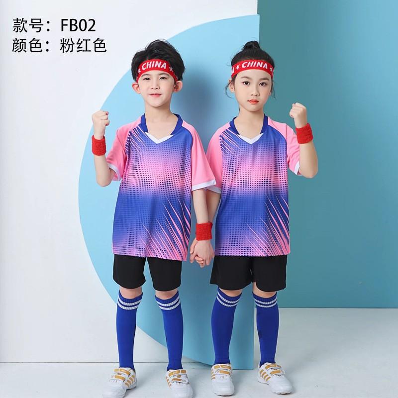 Kids Soccer Uniform Set Gradient Print Performance Jersey Short Sleeve Kit Training Match