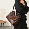 Vintage Soft Leather Handbag For Women Small Capacity Multi-Pocket Tote Bag 3-Way Convertible Shoulder Crossbody Bag, Casual Daily Commuter Hobo Bag