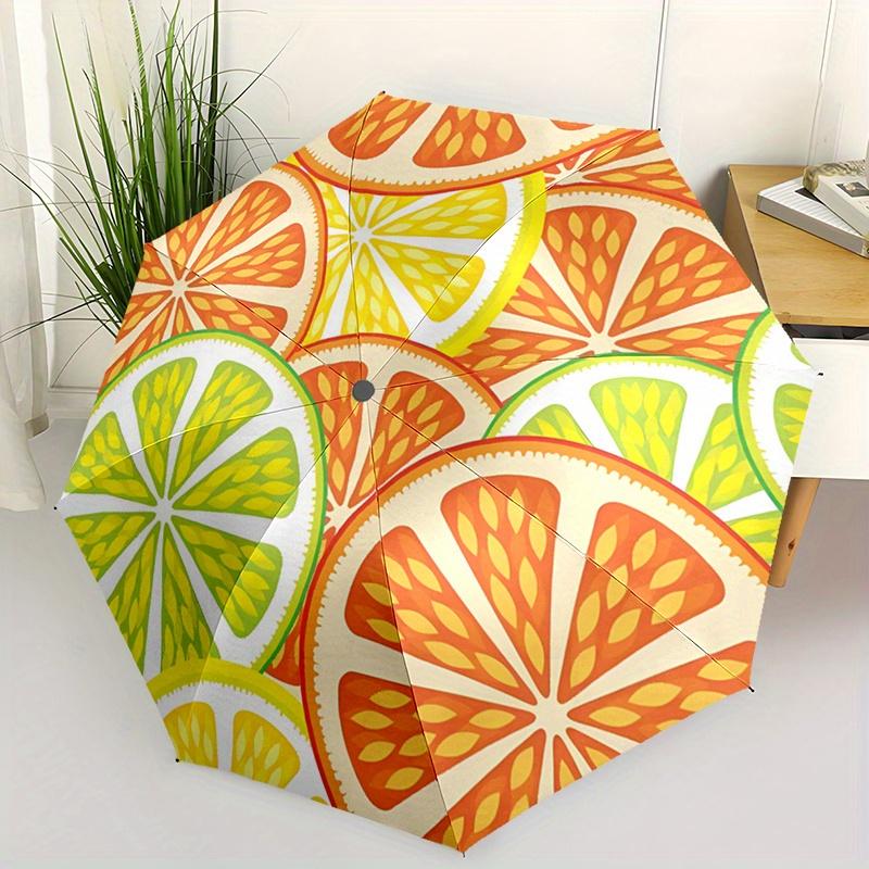 

Lemon Slices Pattern Umbrella, Perfect for Outdoor Activities Leisurely Lightweight Automatic Folding Umbrella - Ideal Gift fo Iron&8K