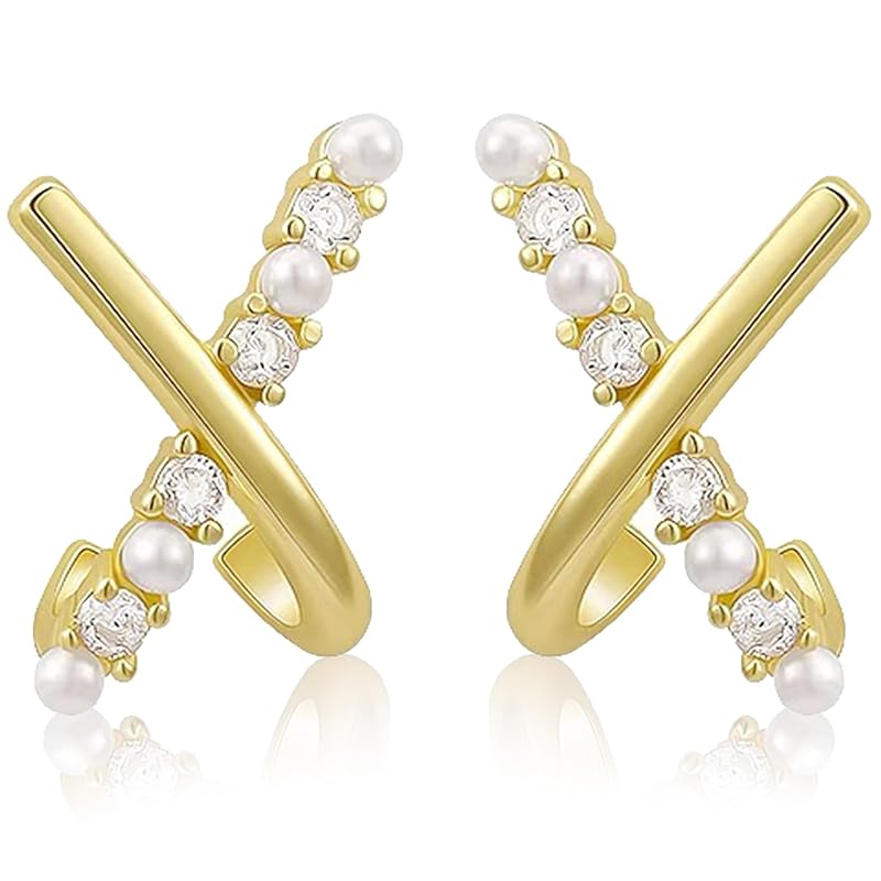 

GOKEI earrings ladies for both ears Popularity post silver 925 pure silver 18K gold plated Compatible with metal allergies hoop earrings ring earrings