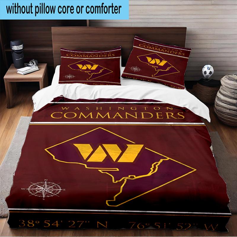 Washington Commanders Map 3PCS Bedding Set 2D Printing (Includes 1 Duvet Cover + 2 Pillowcases Coreless), Bedroom decor,Fan gift