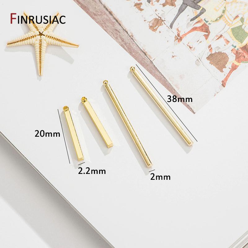 14K Goldbeschichtetes Kupfermetall 2 Arten Dünne Stäbchen Anhänger Charms für DIY Ohrringe Schmuckherstellung Zubehör Komponenten