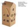 Holiday Souvenir Boxes 10PCS House Shaped Paper Candy Boxes, Hollow Design Cardboard Treat Containers with Foldable Packaging Handle, Decorative Easy