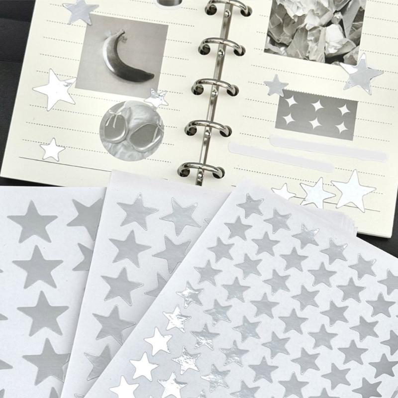 Glitzernde metallische Sternaufkleber Haftende Sternaufkleber Etiketten für Scrapbooking Geschenkpapier Journal Kinder Motivationsaufkleber