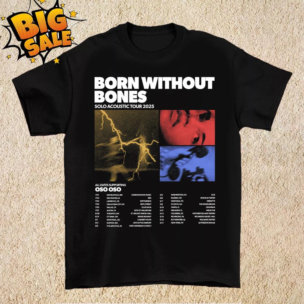 Born Without Bones СОЛЬНОЕ АКУСТИЧЕСКОЕ ТУРНЕ С ФУТБОЛКОЙ OSO OSO Унисекс Футболка XXXXL