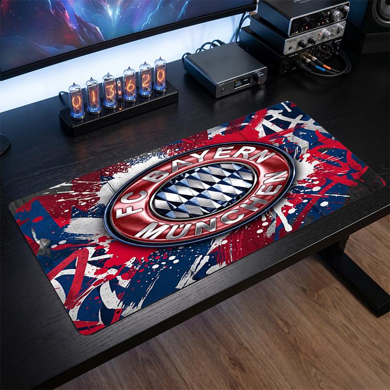 Tappetino per Mouse con Motivo a Tema Bayern Monaco, Design con Logo Calcio Tappetino da Scrivania XXL per Gaming Mouse Pad Antiscivolo per Computer
