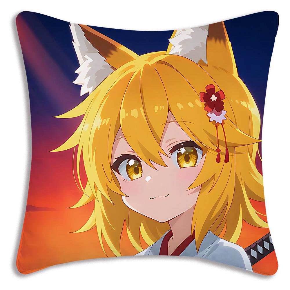 Cute The H-Helpful Fox Senko San Pillow Covers Cartoon Sofa Decorative Home Double-sided Printing Short Plush Cute Cushion Cover