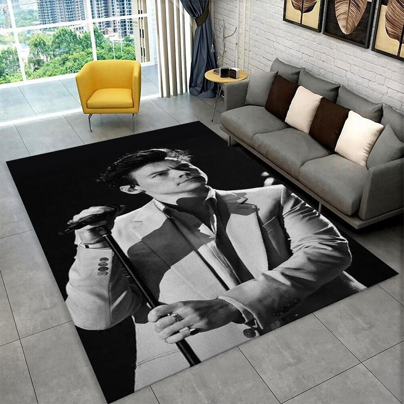Fashion Harry Styles Singer Star Carpet Rug for Bedroom Living Room Sofa Playroom Doormat Home Decor,Kid Area Rug Non-slip