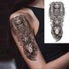 1 Sheet Death Skull Fake Folwer Skeleton Temporary Tattoos For Women Men Adults Evil Devil Tattoo Sticker Rose Peony Flora Leaf