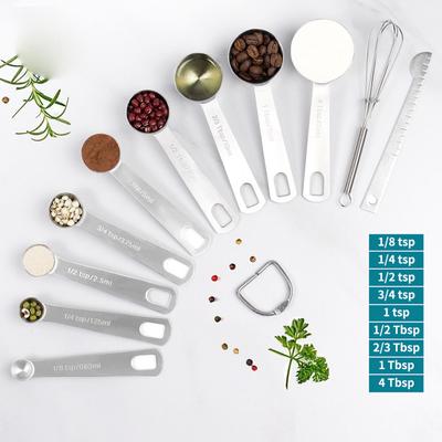 Stainless Steel Measuring Spoon Set Scoop for Baking Tea Coffee Kitchen Accessories