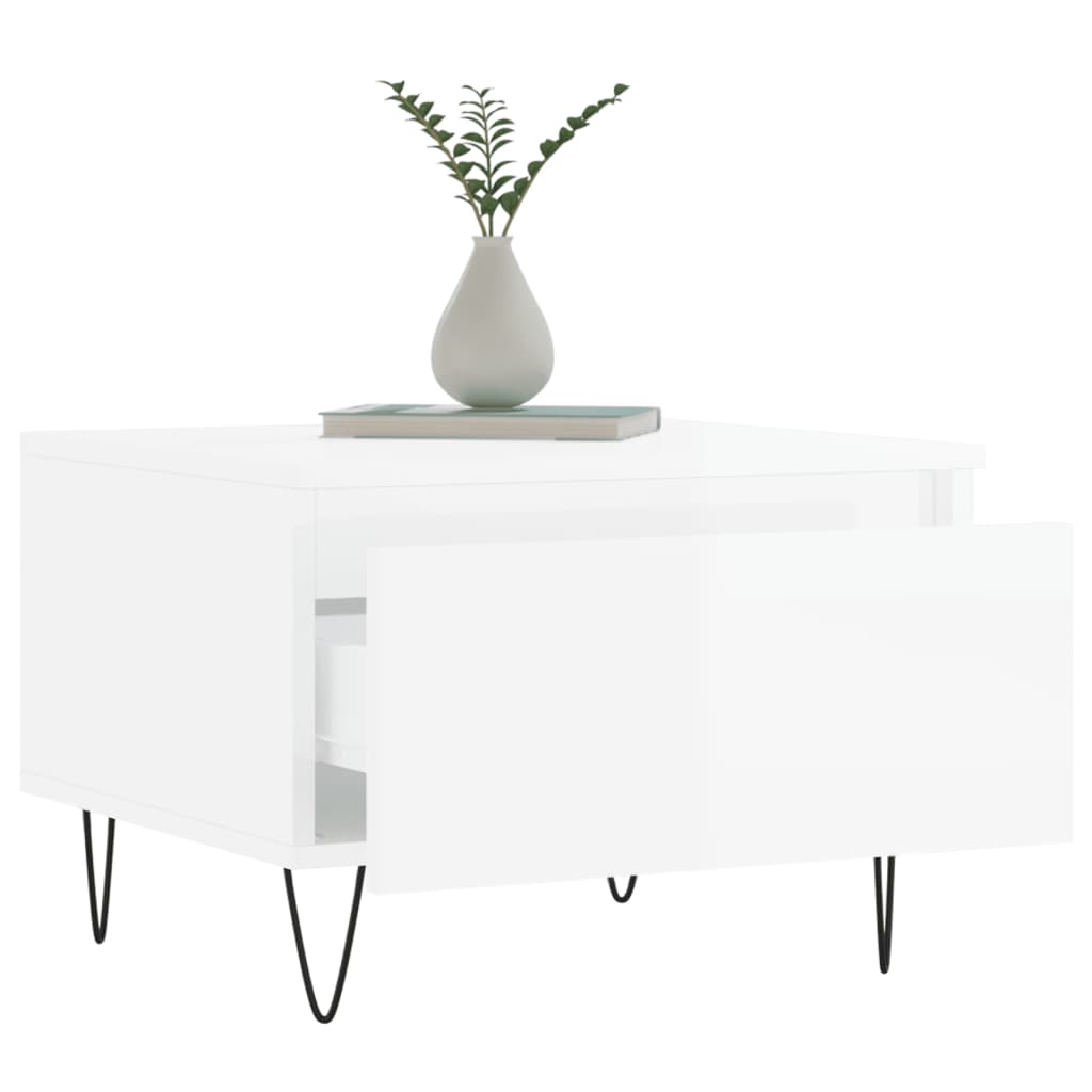 Coffee Tables 2 pcs High Gloss White 50 x 46 x 35 cm Particleboard