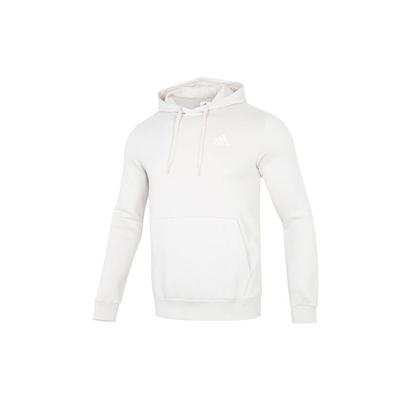 adidas Tek Renkli Logolu Rahat Kapüşonlu Sweatshirt Erkek Kapüşonlu Beyaz HL2277
