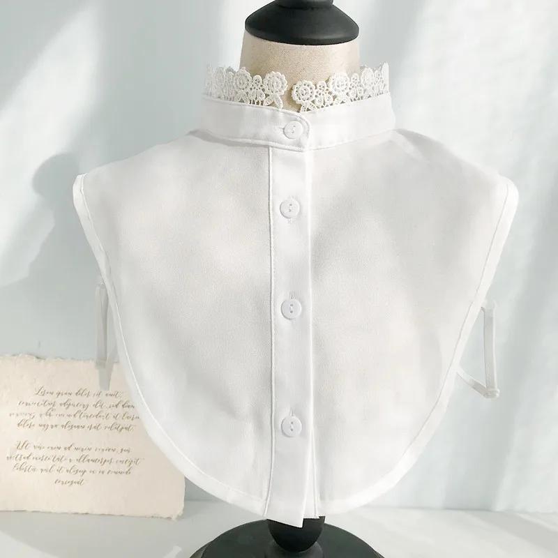 Fake Collar For Shirt Detachable Collars Solid Shirt Lapel Blouse Top Men Women Black White Girls Top Clothes QH132