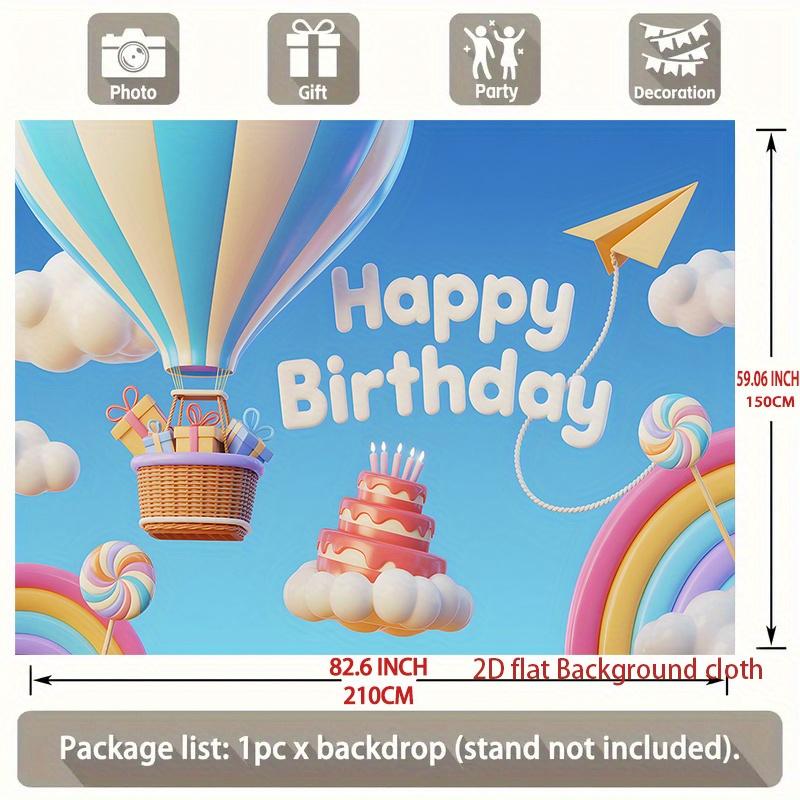 Birthday Party Backdrop Polyester Banner Photo Booth Decoration 85