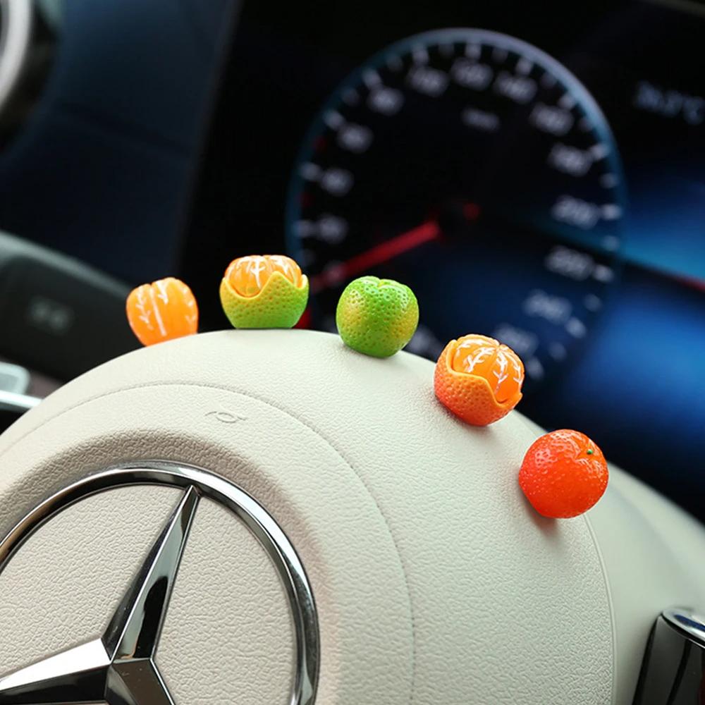 Car Ornament Pendant Cute Sugar Orange Auto Center Console Decoration Car Rearview Mirror Decorations Fun Car Interior Accessory