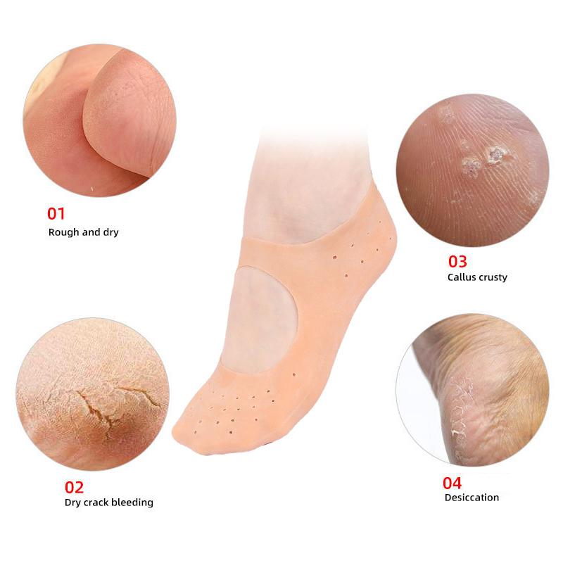1 Paar S/L Spa Silikonsocken Feuchtigkeitsspendende Gel Bootssocken Verhindern Fußtrockenheit Rissige Tote Haut Entfernen Fußpflege Werkzeuge