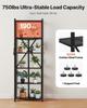 6-Tier Foldable Storage Shelf with Wheels 24 x 12 x 72-inch Metal Shelving