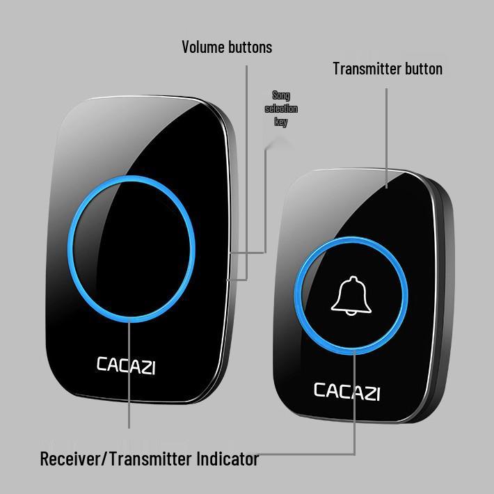 Wireless Long-Range Doorbell with Remote Control and Call Button for Elderly Assistance