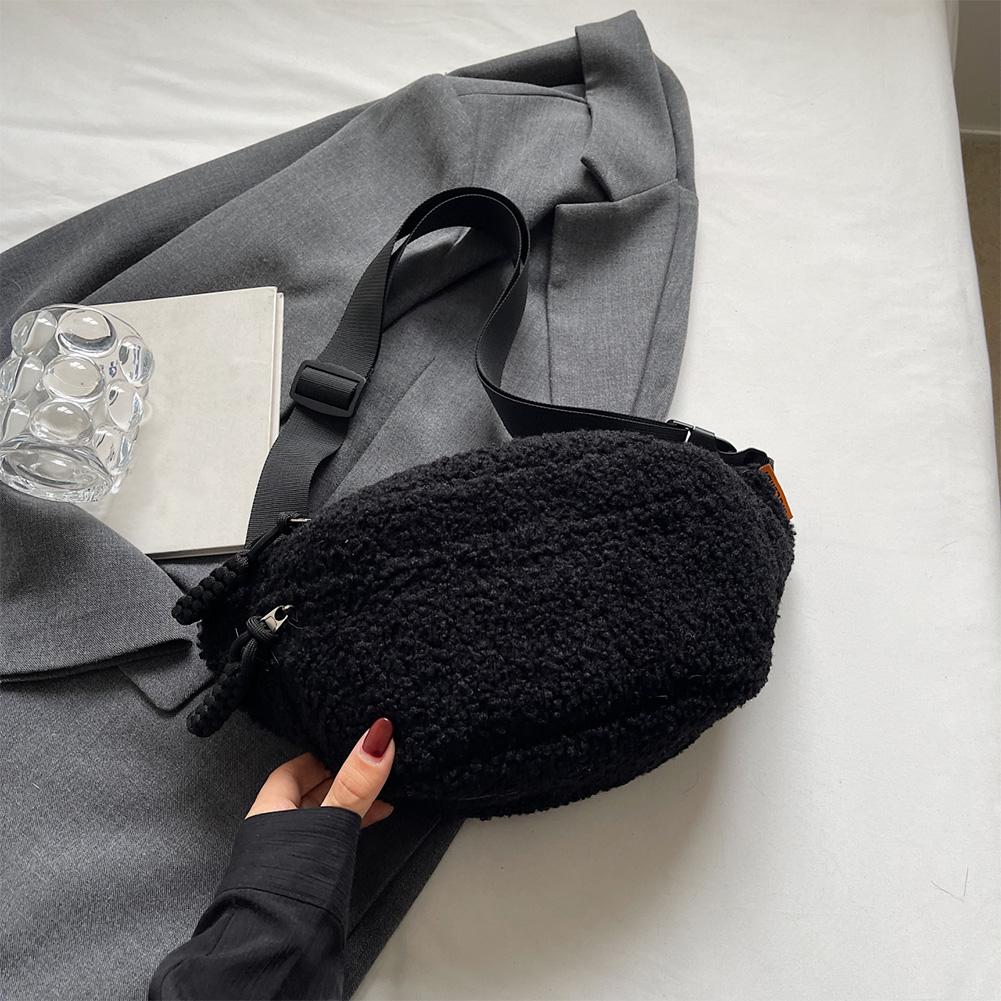 Winter Fleece Sherpa Shoulder Crossbody Bags Autumn Mini Belt Chest Bag Women Trendy Waist Pouch Small Side Bag Bum Fanny Pack