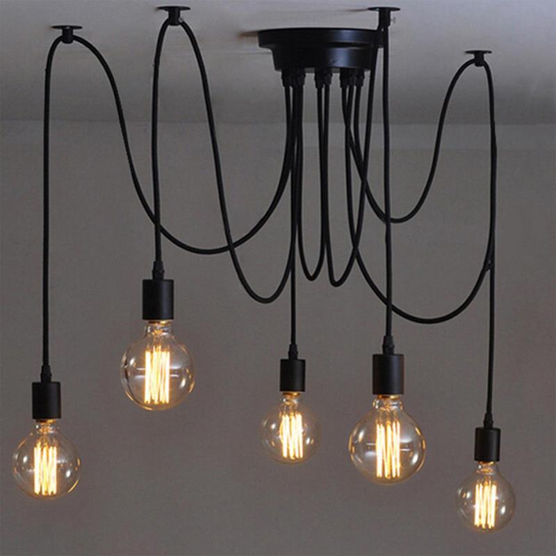 Hanging Light Cord Lamp Sockets Cable With Heads Vintage Hanging Lighting Rope Fixture For Industrial DIY Projects
