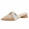 2025 Pointed Toe Sandals Designer Luxury Women Summer Slippers Outer Wear Elegant Single Shoes Plus Size Chaussure Femme
