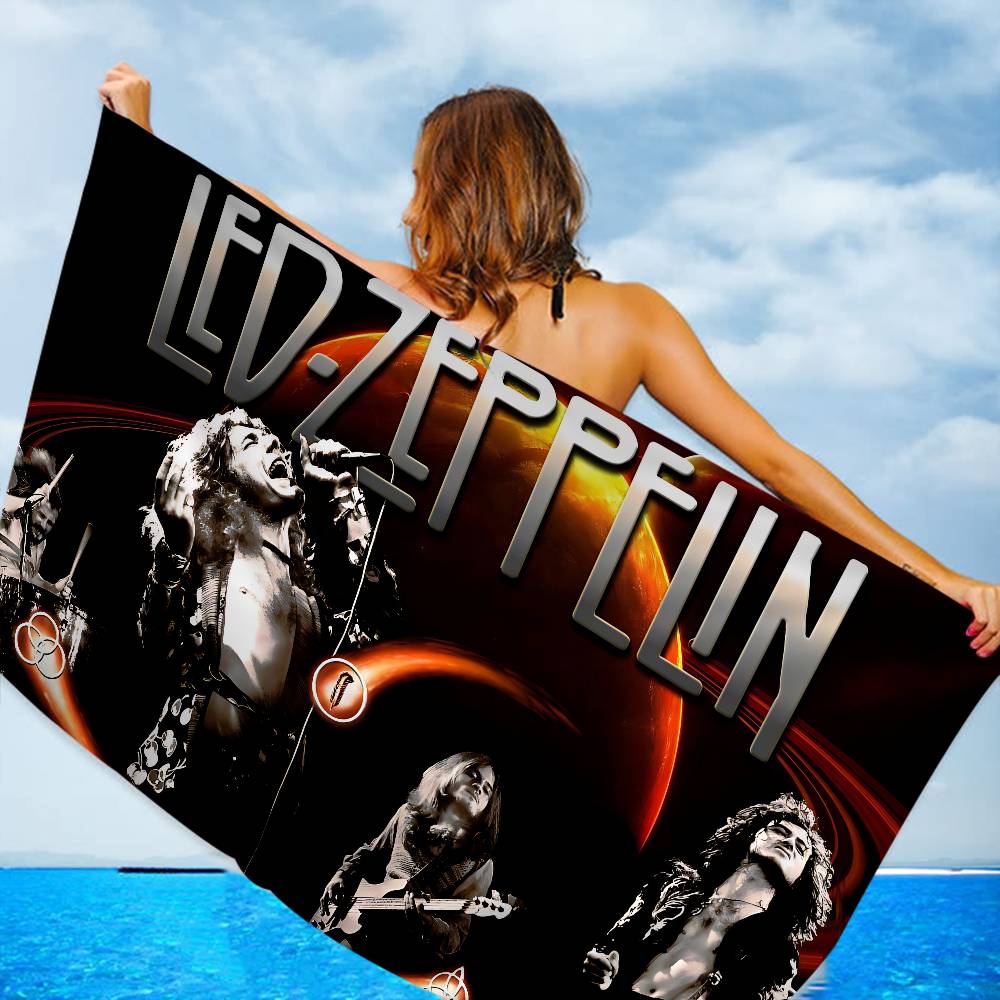 Classic Rock Band L-Led Z-Zeppelin Beach Towel Colorful Bath Towels for Girl Microfiber Quick Dry Custom Sand Free Beach Yoga