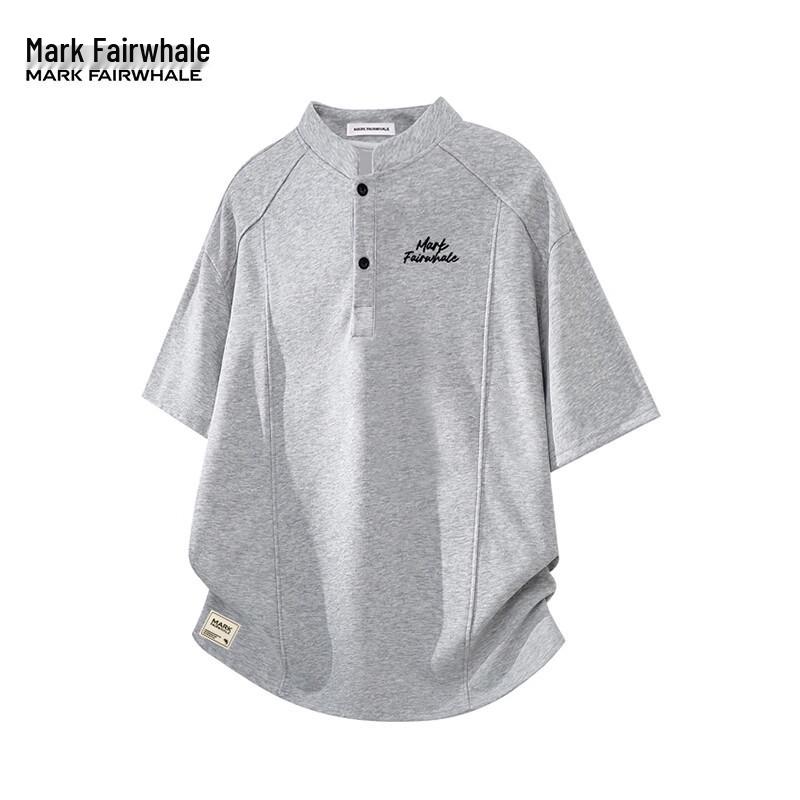 MARK FAIRWHALE Men s Casual Short Sleeve Polo T-Shirt M светло-серый