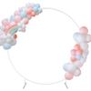Round Metal Wedding Arch Stand - Portable Balloon & Flower Backdrop Frame for DIY Birthday Reusable Circle Party Kit