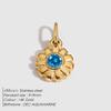 EMANCO Stainless Steel Flower Pendant Shiny Colorful Rhinestones High Quality Metal Charms Making Women's DIY Necklace Bracelet