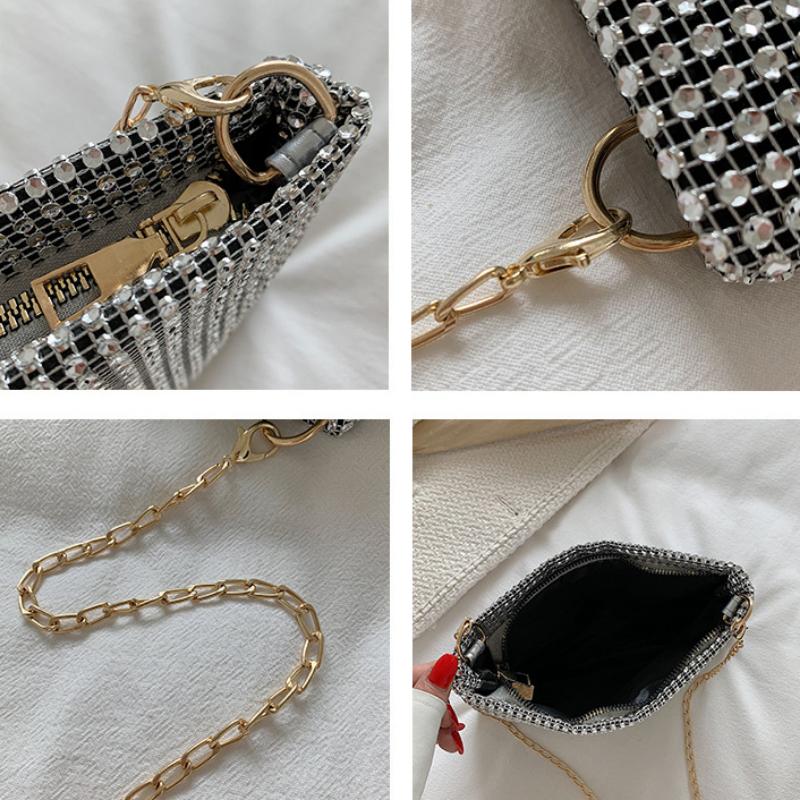 Ny Dameveske Vann Diamant Glitrende Liten Firkantet Veske Temperament Håndholdt Veske Trend En Skulder Crossbody Veske