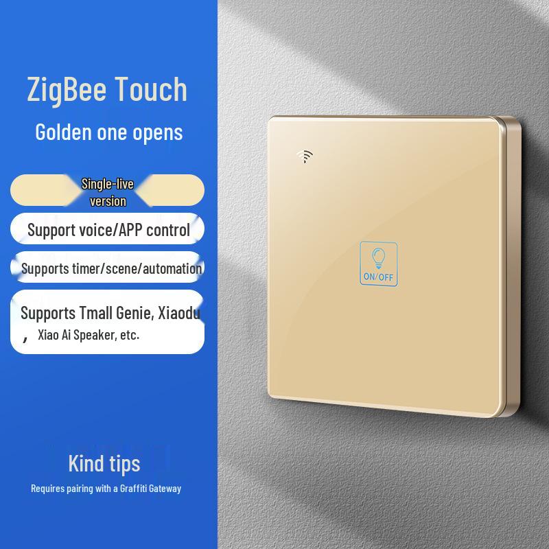 Zhengshang C4 ZigBee Graffiti Smart Switch, EU Standard, Voice-Activated, Compatible with Alexa & Google.