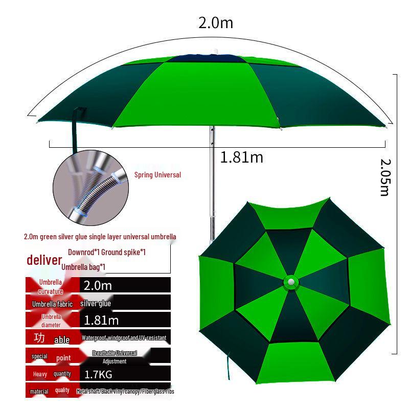 

Summer Fishing Sunshade Umbrella - Large, UV Protection
