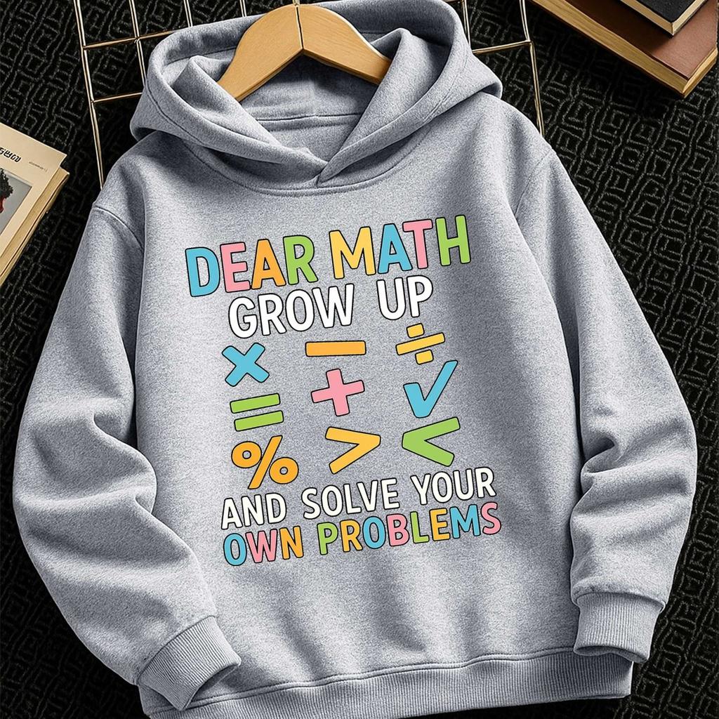 Warmer Winter-Kapuzenpullover für Jungen & Mädchen – Lässiger Pullover mit Buchstaben-Print, Langarm-Kapuzenpullover für Outdoor-Sport