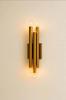 Mid Century Brass Wall Sconce 3 Light Tubular Vanity Lamp Modern Industrial Fixture