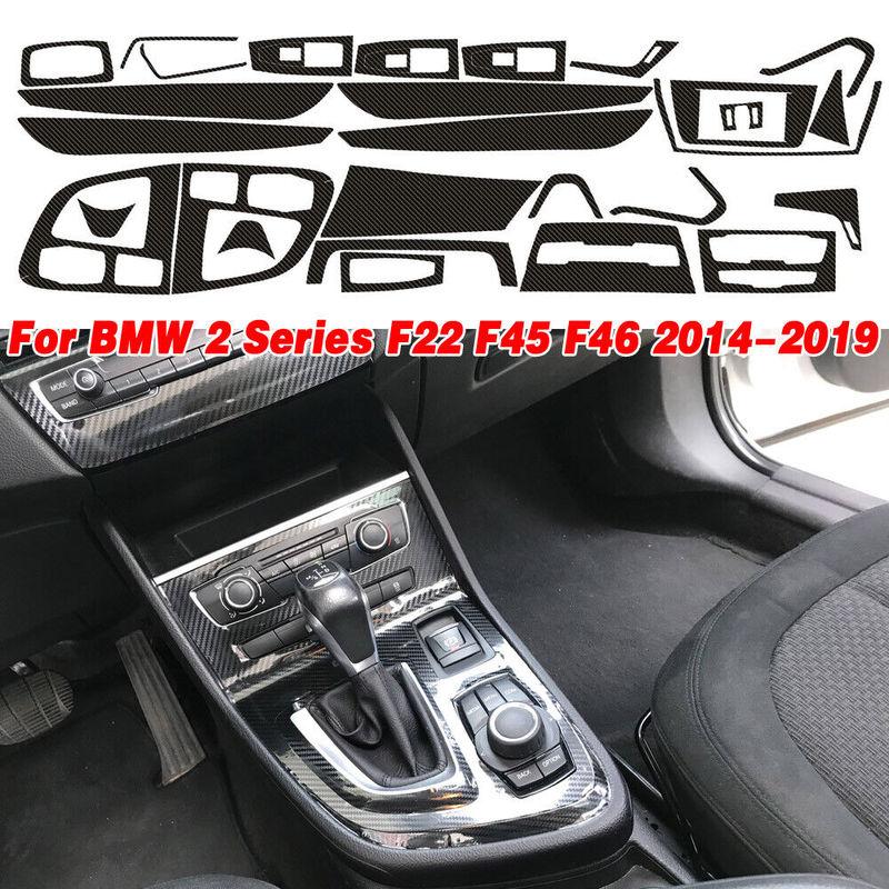 For BMW 2 Series F45 F46  5D Carbon Fiber Pattern Interior DIY Trim Decals Right hand drive