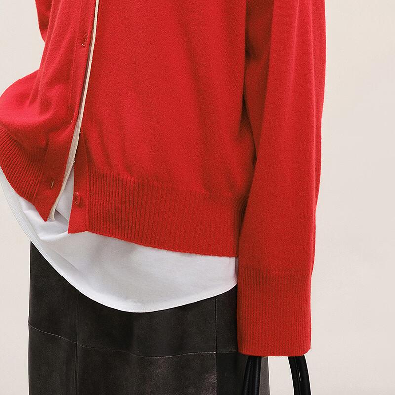 LESS 2026 Spring V-Neck Short Cashmere Cardigan