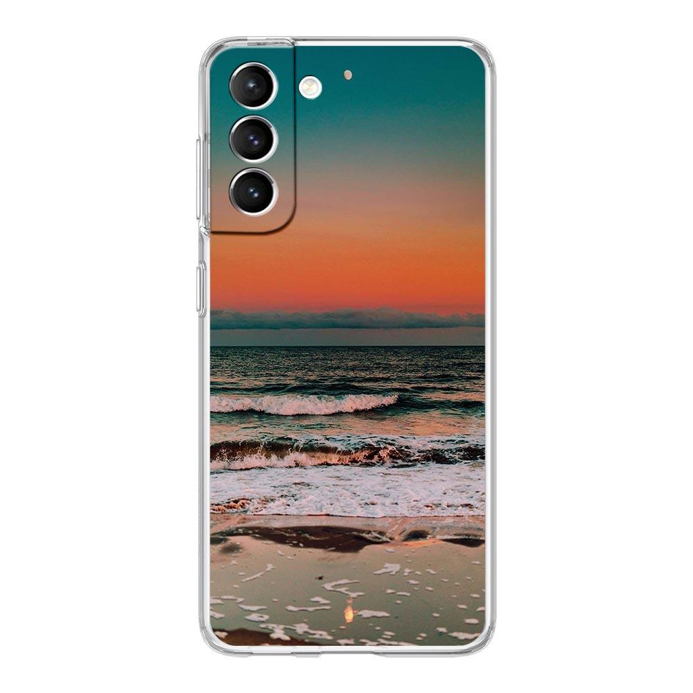 Sea blue Sky beach Clear Silicone Phone Case For Samsung Galaxy S23 S22 5G S20 Ultra S21 FE 5G S10E S9 S8 S10 Plus Soft Cover