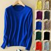 Cozy Cashmere Fuzzy Pullover Sweater Crew Fit Women Slim Knitted Neck Wool Black Red