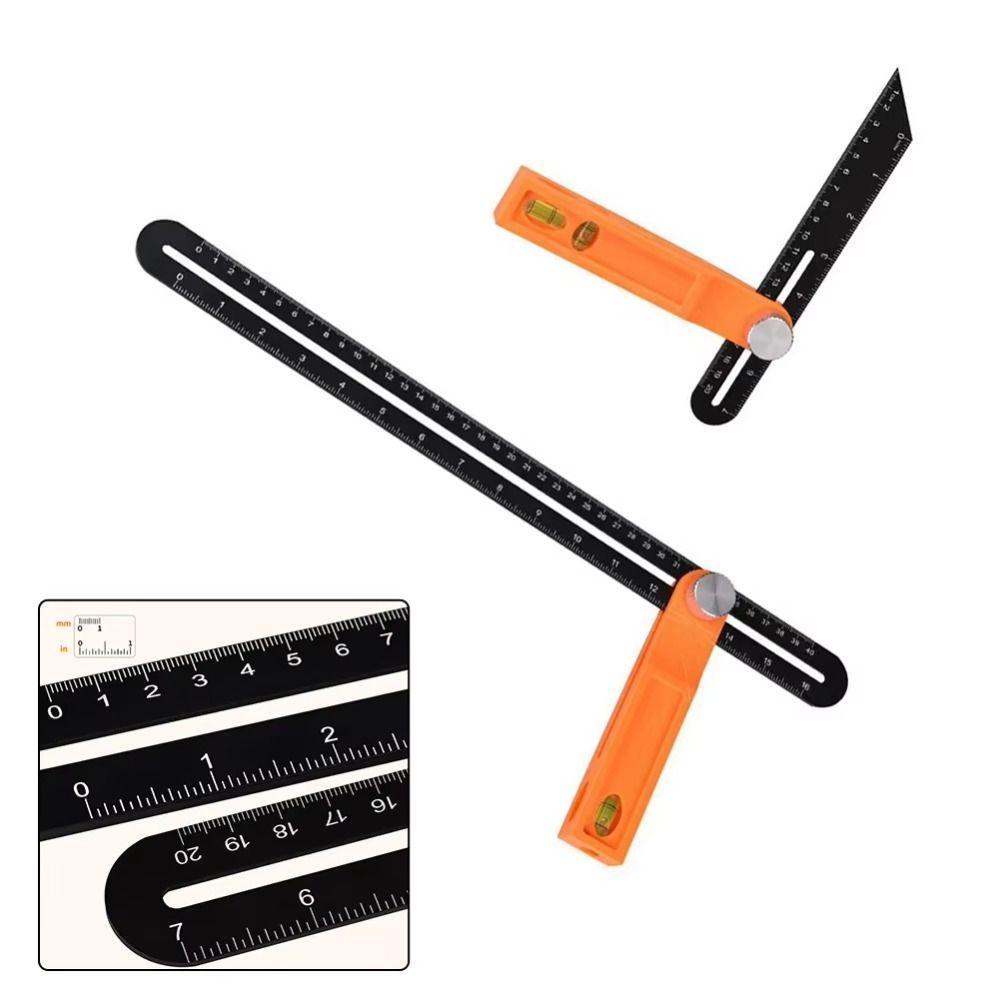 Adjustable Measuring Tool High Precision Sliding Level Ruler Level Tool T-Shape Ruler  Woodworking