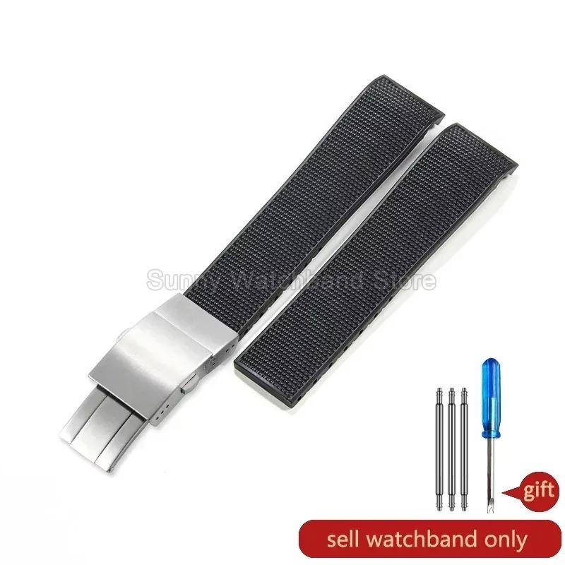 ONEFor Longines Conquest Watchbands Rubber Silicone Sports Non-Stick Gray Diving Men L3.742 642 781 782 Series 21mm AccessoriesMN