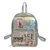 Schoolbag1011 New Backpack Female Transparent Backpack Large Capacity College Backpack Pu Backpack Pain Bag Bar Pain Bag