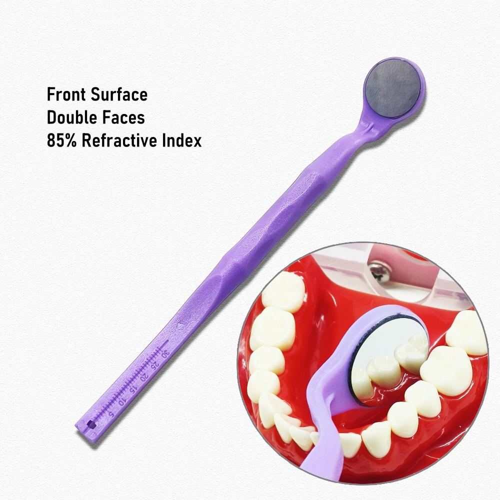 1 Piece Dental Mouth Mirror Oral Examination Mirror Front Surface Ultra Definition with Endo Ruler Refractive Index 99.2% 92% and 85%