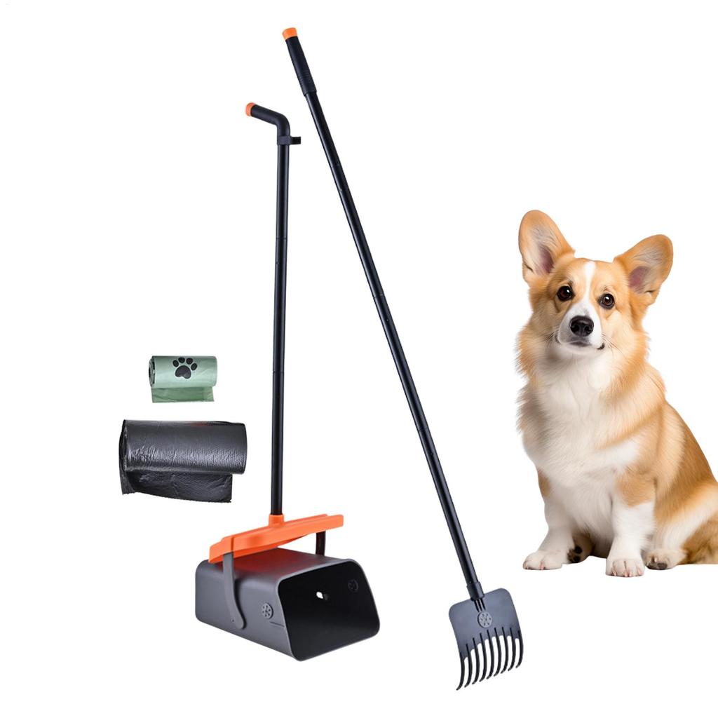Litter Box Scooper Long Handle Dog Poop Sifter Adjustable Pet Litter Scoop for Home Outdoor Travel Hiking Picnic Backyard Lawn