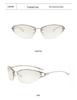 Women's Y2K Cat-Eye Metal Sunglasses - High-End Luxury, European & American Street Style Sun Protection Glasses