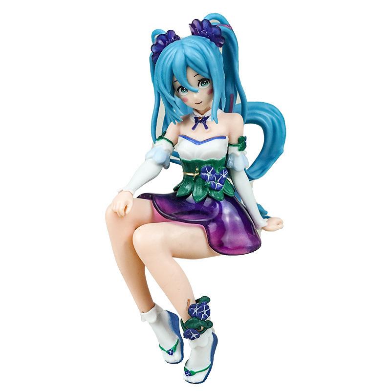 Hatsune Miku Cuteanime Figure Sitting Beauty Girl Ornament Kawaii Action Figure Pvc Room Decor Collectible Model Doll Toy Gifts