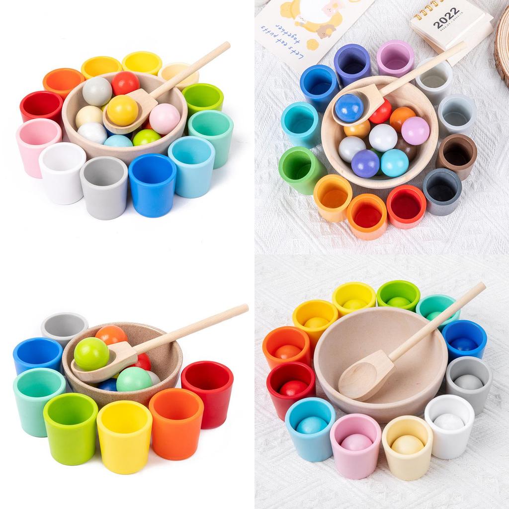 Wooden Baby Bead And Ball Color Matching Toy For Early Childhood Learning