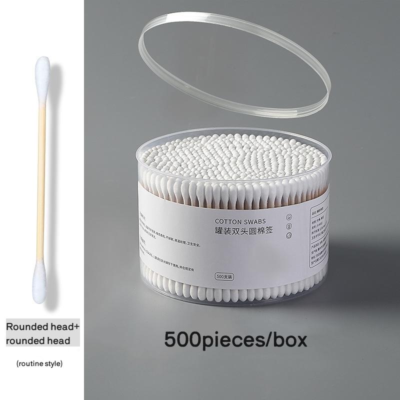 500pcs/box & 100pcs/bag Double Head Wood Cotton Swab Nose Ears Cleaning Women Makeup Tools Cotton Buds Tip Sticks Multi-purpose