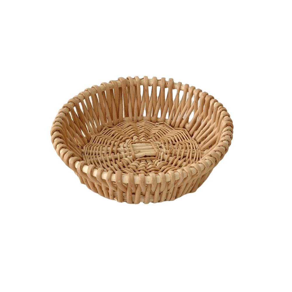 20/25cm Handwoven Wicker Baskets Breathable Round Rattan Woven Basket Moisture Resistant Kitchen Organizer Basket