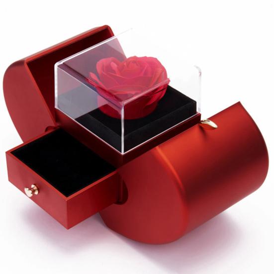 Dámský náhrdelník s úložným pouzdrem Ultralehký neblednoucí třpytivý šperk Náhrdelník blahopřání konzervované růže dárek